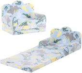 Tiita Kids Sofa, 2-in-1 Soft Toddler Couch Fold Out, Cloud-Like Comfy Couch Toddler Reading Chair with Carrying Handle Washable Cover, Kids Furniture for Boys and Girls