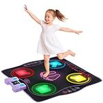 Light Up Dance Mat - Arcade Style Dance Games with Built in Music Tracks and Bluetooth Wireless Technology