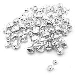 Jingle Bells, 100PCS Gold & Silver 5 Sizes Metal Christmas Jingle Sleigh Bell 6mm to 14mm Mini Craft Beads for DIY Festival Home Decorations A3LD (silver)