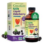 CHILDLIFE ESSENTIALS Organic Liquid Elderberry - Elderberry Syrup for Kids Immune Support, Non-GMO, USDA Organic, Black Elderberry for Kids 1 Year and Up - Natural Elderberry Flavor, 4 Fl Oz