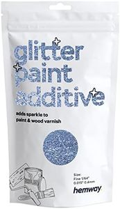 Hemway Glitter Paint Additive 100g / 3.5oz Crystals for Acrylic Emulsion Paint - Interior Wall, Furniture, Ceiling, Wood, Varnish, Matte - Fine (1/64" 0.015" 0.4mm) - Azure Blue