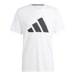 adidas Mens Train Essentials Feelready Logo Training Tee Shirt, White/Black, Medium US