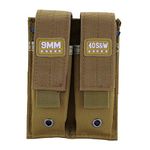 BOOSTEADY Molle Double Pistol Mag Pouch Single and Double Stack Magazine Holster Fits for 9mm, 40 and .45