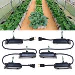 Owleye 12FT Outdoor Grow Lights LED String Plant Light, IP65 Waterproof, Full Spectrum, 120V, ETL Listed, 33.89 umol/s, Linkable Grow Light for Greenhouse & Outdoor Garden & Raised Bed (3-Bulbs)-2 Set