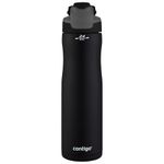 Contigo Drinking Bottle Autoseal Chill Matte Black, stainless steel water bottle with Autoseal technology, insulated bottle keeps beverages cool for up to 28 hours, BPA-free, 720 ml