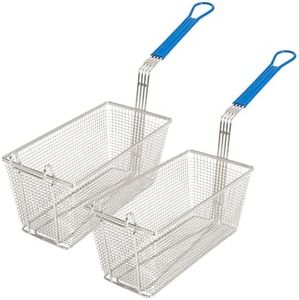 Cuisine Ready Deep Fryer Basket | 2 Pack | Commercial Fry Basket with Handle | 13.25" x 6.5" x 5.9" | Heavy Duty Restaurant Quality