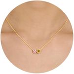 Sistble October Birthstone Necklace, Christmas Gift October Birthday Gifts 14K Gold Necklaces for Women Dainty Tourmaline Topaz Anniversary Birthday Gift Ideas Jewelry for Teen