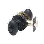 Copper Creek EK2030BC Egg Door Knob, Privacy Function, 1 Pack, in Black