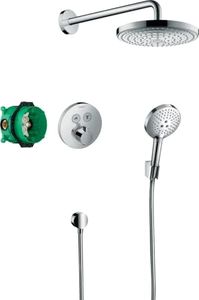 hansgrohe Raindance Select S Shower system with ShowerSelect S thermostatic mixer for concealed installation, chrome, 27297000