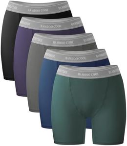 BAMBOO COOL Womens BoyShorts Underwear Full Coverage Ladies Panties High Waisted Boxer Briefs Breathable Stretch 5 Pack