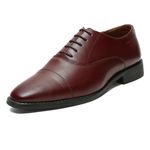 LOUIS STITCH Oxford Formal Shoes for Men | Lace-Up Derby Style | Italian Leather | Comfortable and Versatile for Business, Casual Elegant Solid Rosewood Design | UK Size 9 (RXCT)