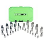 OEMTOOLS 22989 32 Piece Hex Bit Socket Set, SAE and Metric Bit Sockets, 1/2", 1/4", and 3/8" Drive Hex Bit Socket Set Metric and SAE Included