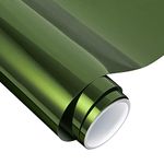 VINYL FROG Metallic Chrome Permanent Vinyl Glossy Permanent Adhesive Vinyl Roll 12''x5ft Olive Green Craft Vinyl for Home Decor, Logo, Banners, Window Graphics