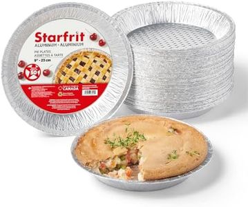 Starfrit (50-Pack 9” Deep Pie Plates (23 cm) - Recyclable - Disposable - Oven & Freezer Safe - Perfect for Baking Pies, Chicken Pot Pies & Quiches