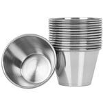 Artcome 14 Pack Stainless Steel Condiment Sauce Cups Great for Dipping and Portion Cups, 2.5 oz