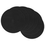 SHACOS Round Braided Placemats Set of 6 Washable Cotton Polyester Woven Round Table Mats 15 inch Heat Resistant (Black, 6)