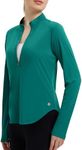 BALEAF Women's Running Workout Shirt Half Zip Pullover UPF 50+ Hiking Tops Lightweight Quick Dry UV Protection Hiking Fishing Teal S