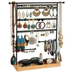 ABOUT SPACE Metal Earring 4 Layer 80 Holes Stand Organizer Jewelry Display Stands Earring Organizer Stand Suitable to Organize Necklace Bracelets Chain Earring Holder Jewelry Holder Hanging Organiser