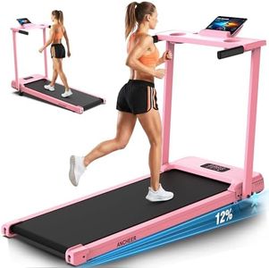 FUNMILY Incline Walking Pad Treadmill with Handle Bar, Folding Treadmills for Home Small, 3.5HP Portable Treadmill with Desk, 350 lbs Weight Capacity, Walking Pad with Remote Control and LED Display