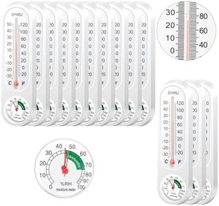 Olutacot 14 Pcs Indoor Outdoor Thermometer Wall Vertical Thermometer Hygrometer Humidity Meter with Fahrenheit/Celsius for Patio Field Cellar Garden Greenhouse Closet