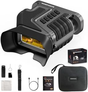 WOSPORTS 4K Night Vision Goggles - 48MP Photo, up to 80x Magnification, 10X Optical & 8X Digital Zoom, 1015FT Vision, 3" Screen, 5000mAh Rechargeable Battery, Outdoor Camping, Gift for Men