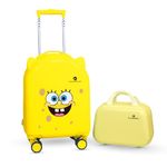 StarAndDaisy Kid's Luggage/Suitcase Combo for Children Boys & Girls with Wheels,Mini Hand Bag, Number Lock, Water Proof, Adjustable Handle Height Trolley (Yellow - Sponge Bob Print)