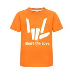 laughZuaia Kids Boys Girls Share The Love Merch T-Shirts YouTube Trending Graphic Tee Shirts (11-12 Years, Orange 2)