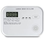 SEBSON Carbon Monoxide Alarm with Display, Battery-Operated, CO Detector with Test Button, LED Light and LCD Display - EN 50291 Certified