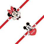 Fridge Magnet Rakhi for Kids - Micky and Mini Mouse Rakhi for Brother/Children/Kids/Bhaiya/Bhai with Roli Chawal and Rakshabandhan Greeting Card