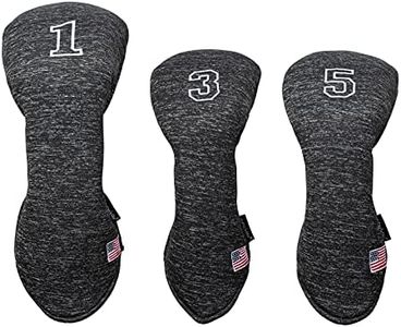 YuEagleSky Golf Head Covers Driver Fairway #3#5 Space Cotton Black for Men Women