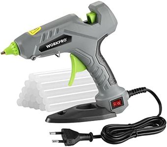 WORKPRO Pistolet à Colle Chaude 60W avec 20 Bâtons de Colle 11x100 mm, Pistolet à Colle Electrique de Chauffage Rapide pour Réparation, Art et DIY, Vert Gris Noir