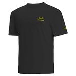 BASSDASH Men’s UPF 50+ Sun Protection Fishing Shirt Short Sleeve UV T-Shirt, Black/Yellow Logo, Medium