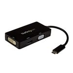 StarTech.com 4K USB C to HDMI, VGA & DVI Multi Port Video Display Adapter for Mac / Windows Laptop & Monitor (CDPVGDVHDBP)