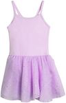 EQSJIU Toddler Ballet Leotard for Girls Dance Skirt Camisole Ballerina Dress Outfit Nude 2-10 Years, Purple, 7-8 Years