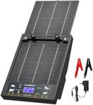 Solar Electric Fence Charger, 10W Solar Panel, 6-12KV Output, Foldable