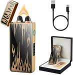 TIKIUKI Electric Plasma Lighter - Rechargeable, Windproof with Battery Display, USB, Vintage for Candle, Fireworks, Incense Stick