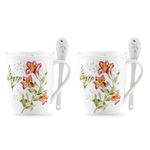 Lenox 833960 Butterfly Meadow Mugs with Spoons, Set of 2