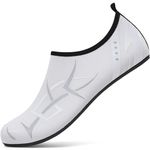 sportvibe Water Shoes Men Beach Shoes Women Lightweight Barefoot Swim Shoes Quick Dry Breathable Aqua Shoes for Surfing Running Driving Pool Yoga (White,9 UK)