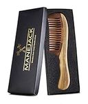 Sandalwood Hair Comb 7.6" Wide Tooth Woodden Comb for Thick Curly Hair - Detangling Comb for Women Men and Kids