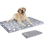 VANKEAN Dog Bed Mat Reversible(Cool & Soft), Stylish 42” Pet Bed Mattress for Dog Crate, Water Proof Linings, Removable Machine Washable Cover, Pet Bed for X-Large Dogs up to 90lbs, Light Grey