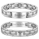 Willis Judd To My Brother Mens Bracelet Brother Birthday Gifts From Sister or Brother Titanium Bracelet, 8.5inch, Titanium, no gemstone