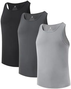 DAVID ARCHY Men's Tank Top Undershirt Micro Modal Undershirts Moisture-Wicking Tank A-Shirt for Men, 3-Pack (M, Black/Glacier Gray/Dark Gray)