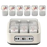 Tatqilo Yoghurt Maker 1500ml with 6 x 250ml Glass Jars, Electric Yoghurt Maker with LED Display, Adjustable Time and Temperature, Yogurt Maker Machine for Making Organic Yogurt, Homemade Desserts