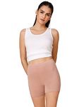 NYKD by Nykaa Stretch Cotton Cycling Shorts | with Features Like Durable and Concealed Waistband | Nyp083 Roebuck Nude M