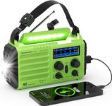 Emergency Radio 5 ways Powered Crank Solar Battery Operated Portable AM FM SW NOAA Weather Alert Radio with USB Charger,Camping Flashlight,Lamp,Headphone Jack,Compass,SOS Alarm,Best Survival Equipment