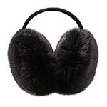 JIHUOO Women Winter Outdoor Plush EarMuffs Faux Fur Adjustable Ear Warmers Black