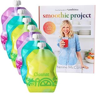 ChooMee Smoothie Project by Weelicious + SnakPack Reusable Food Pouches - New! | 6 CT, 8 oz | TropiColor Design, Ideal for Purees, Smoothie Blends and Baby Food