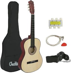 ZENY 38" New Beginners Acoustic Guitar With Guitar Case, Strap, Tuner and Pick (Natural)