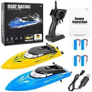 2PACK RC Boat,Remote Control Boats for Kids and Adults,10km/H 2.4G High Speed Remote Control Boat,Fast RC Boats for Pools and Lakes