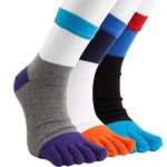 kilofly Unisex Full Toe Cotton Colorful Crew Socks Value Pack, Set of 3 Pairs